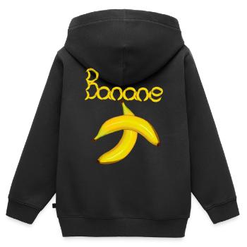 Banane Bananen Obst - Kinder Premium Organic Zip Hoodie - Schwarz - Hinten - AI Model Kid Male (0cm)
