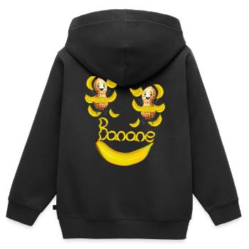 Erdnüsse Erdnuss Banane Bananen - Kinder Premium Organic Zip Hoodie - Schwarz - Hinten - AI Model Kid Male (0cm)