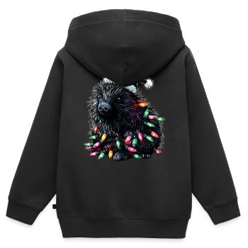 Porcupine Democrat Santa Hat Xmas - Kids Premium Organic Zip-up Hoodie - black - Back - AI Model Kid Male (0cm)