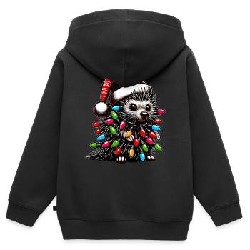 Porcupine Democrat Santa Hat Xmas - Kids Premium Organic Zip-up Hoodie - black - Back - AI Model Kid Male (0cm)