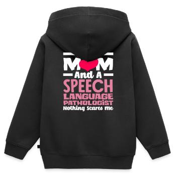 Mama Und Logopädin Nichts Schockt Mich - Kinder Premium Organic Zip Hoodie - Schwarz - Hinten - AI Model Kid Male (0cm)