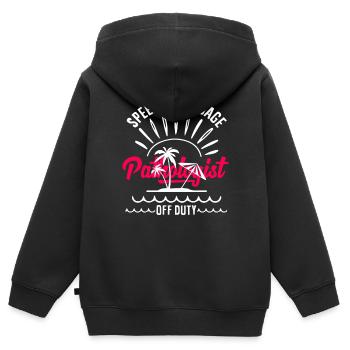 Sprachtherapeut Im Dienstfrei Modus Paradies - Kinder Premium Organic Zip Hoodie - Schwarz - Hinten - AI Model Kid Male (0cm)