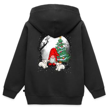 Saint-Nicolas Père Noël Habitant de la forêt Zerge - Sweat Premium à capuche zippé enfant bio - noir - Dos - AI Model Kid Male (0cm)