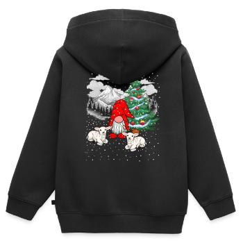 Père Noël Noël Nains Noël Troll - Sweat Premium à capuche zippé enfant bio - noir - Dos - AI Model Kid Male (0cm)