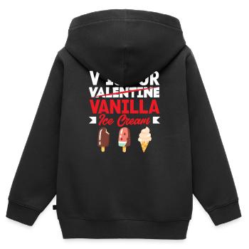 Glace à la vanille Cream Lover - Sweat Premium à capuche zippé enfant bio - noir - Dos - AI Model Kid Male (0cm)