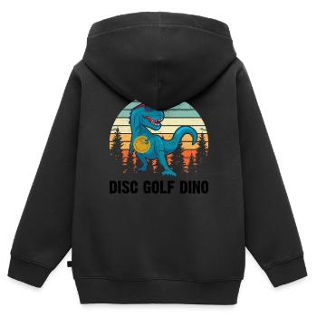Disc Golf Dinosaur - Disc Golfing Dinosaur Disc Go - Kinder Premium Organic Zip Hoodie - Schwarz - Hinten - AI Model Kid Male (0cm)