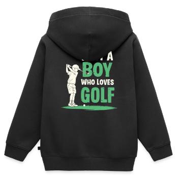 Golf, Golfer, Golfer, Golfer, Boy - Kids Premium Organic Zip-up Hoodie - black - Back - AI Model Kid Male (0cm)
