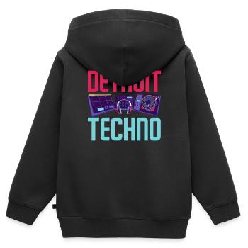 Detroit Techno Für Techno Lover - Kinder Premium Organic Zip Hoodie - Schwarz - Hinten - AI Model Kid Male (0cm)