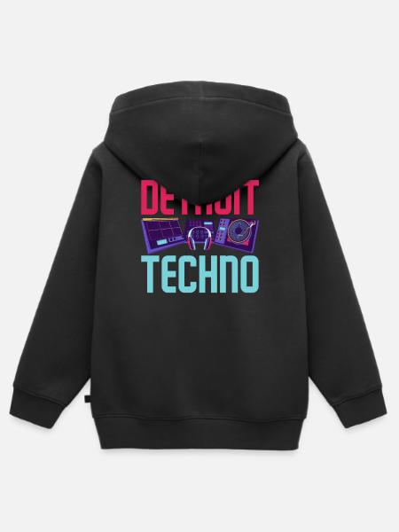Detroit Techno Für Techno Lover - Kinder Premium Organic Zip Hoodie - Schwarz