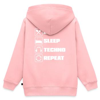 Eat Sleep Techno Repeat Für Techno Lover - Kinder Premium Organic Zip Hoodie - Rosa - Hinten - AI Model Kid Female (0cm)