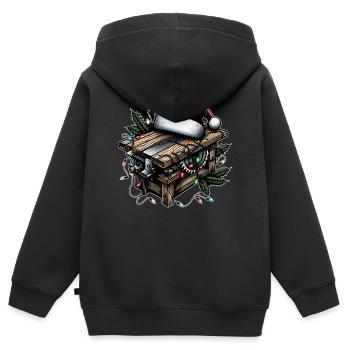 Woodworker Woodworking Carpentry Christmas - Kids Premium Organic Zip-up Hoodie - black - Back - AI Model Kid Male (0cm)