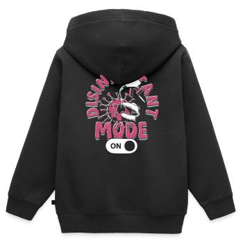 Phobie nucléaire Mysophobie - Sweat Premium à capuche zippé enfant bio - noir - Dos - AI Model Kid Male (0cm)
