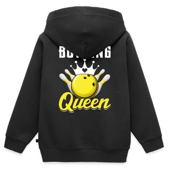 Bowling Queen Bowling Team - Kinder Premium Organic Zip Hoodie - Schwarz - Hinten - AI Model Kid Male (0cm)