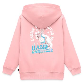 Phobie nucléaire Mysophobie - Sweat Premium à capuche zippé enfant bio - rose - Dos - AI Model Kid Female (0cm)