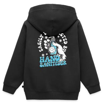 Phobie nucléaire Mysophobie - Sweat Premium à capuche zippé enfant bio - noir - Dos - AI Model Kid Male (0cm)