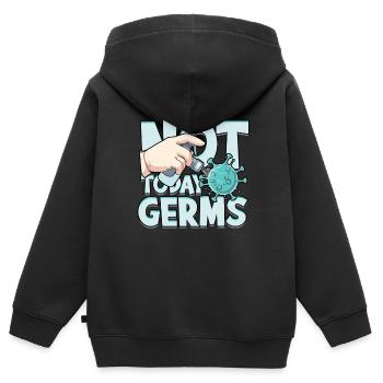 Phobie nucléaire Mysophobie - Sweat Premium à capuche zippé enfant bio - noir - Dos - AI Model Kid Male (0cm)