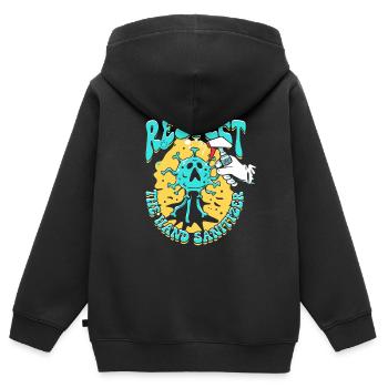 Phobie nucléaire Mysophobie - Sweat Premium à capuche zippé enfant bio - noir - Dos - AI Model Kid Male (0cm)
