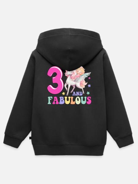 3 And Fabulous - Kids Premium Organic Zip-up Hoodie - black