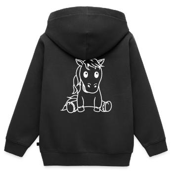 Licorne Licornes Créature mythique Fable Cheval Chevaux - Sweat Premium à capuche zippé enfant bio - noir - Dos - AI Model Kid Male (0cm)