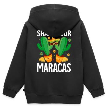 Drôle Cinco De Mayo Fiesta Shaker Mexicain - Sweat Premium à capuche zippé enfant bio - noir - Dos - AI Model Kid Male (0cm)