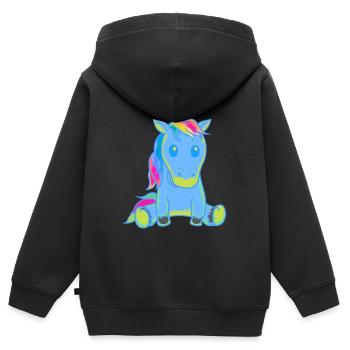 Einhorn Einhörner Baby Kleinkind Kleinkinder Fabel - Kinder Premium Organic Zip Hoodie - Schwarz - Hinten - AI Model Kid Male (0cm)