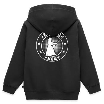 Kendo Combattant Mama Kendo Lutteur Kendo Maman - Sweat Premium à capuche zippé enfant bio - noir - Dos - AI Model Kid Male (0cm)
