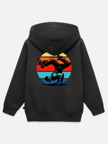 Breakdance - Kinder Premium Organic Zip Hoodie - Schwarz