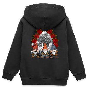 Noël Conte de fées Conte de fées Personnage Nains - Sweat Premium à capuche zippé enfant bio - noir - Dos - AI Model Kid Male (0cm)