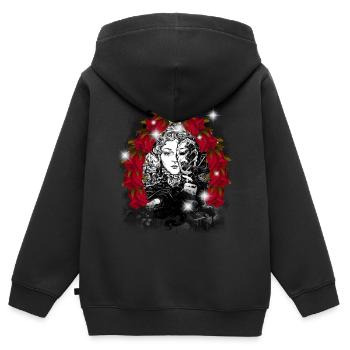 Mystique Magique Conte de fées Conte de fées Personnage Sorcière - Sweat Premium à capuche zippé enfant bio - noir - Dos - AI Model Kid Male (0cm)