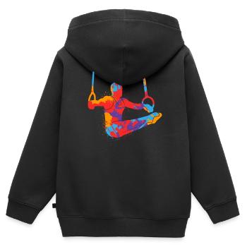 Colorful Gymnastics Gymnastics Ring Gymnastics Boys Gymnastics - Kids Premium Organic Zip-up Hoodie - black - Back - AI Model Kid Male (0cm)