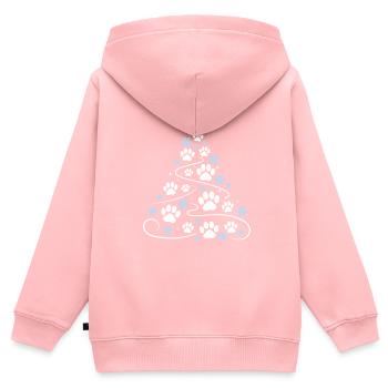 Christmas Christmas Tree Paw Paw Print - Kids Premium Organic Zip-up Hoodie - rose - Back - AI Model Kid Female (0cm)