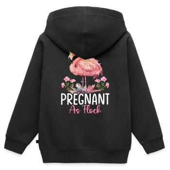Flamingo Schwangere Schar Schwangere als Schar - Kinder Premium Organic Zip Hoodie - Schwarz - Hinten - AI Model Kid Male (0cm)