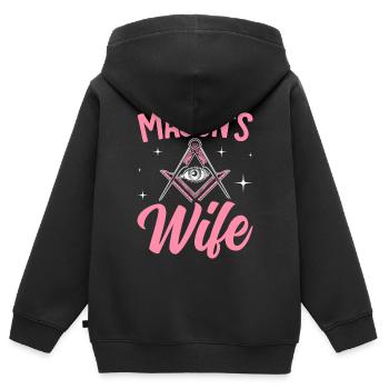 Femme franc-maçonnerie Maître de la franc-maçonnerie - Sweat Premium à capuche zippé enfant bio - noir - Dos - AI Model Kid Male (0cm)