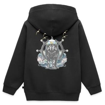 maritim Weihnachtsgeschenk Geburtstagsgeschenk - Kinder Premium Organic Zip Hoodie - Schwarz - Hinten - AI Model Kid Male (0cm)