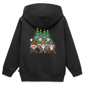 Tannenbaum Zwerge Zwerg Wichtel Märchen Xmas - Kinder Premium Organic Zip Hoodie - Schwarz - Hinten - AI Model Kid Male (0cm)