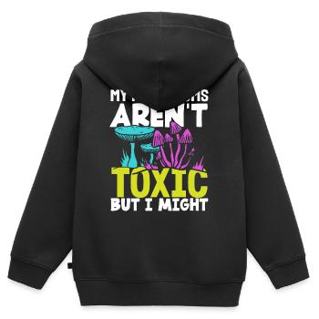 Meine Pilze Sind Nicht Giftig - Kinder Premium Organic Zip Hoodie - Schwarz - Hinten - AI Model Kid Male (0cm)