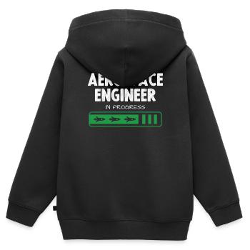 Luft- und Raumfahrtingenieur In Fortschritt - Kinder Premium Organic Zip Hoodie - Schwarz - Hinten - AI Model Kid Male (0cm)