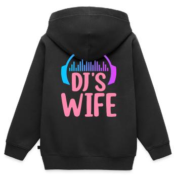 DJ's Wife Disc Jockey Plattenspieler - Kinder Premium Organic Zip Hoodie - Schwarz - Hinten - AI Model Kid Male (0cm)