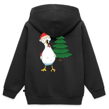 Santa Huhn Hühner Weihnachtsmann Hühnerstall - Kinder Premium Organic Zip Hoodie - Schwarz - Hinten - AI Model Kid Male (0cm)