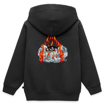 God, Fire, Water, Sea, Spiritual, Jesus - Kids Premium Organic Zip-up Hoodie - black - Back - AI Model Kid Male (0cm)