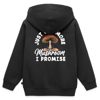 Juste un collectionneur de promesses de champignons - Sweat Premium à capuche zippé enfant bio - noir - Dos - AI Model Kid Male (0cm)