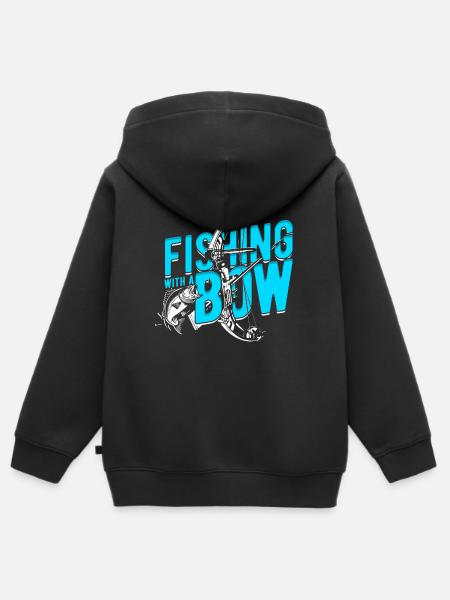 Bogenfischer Bogenfischen Bogenangeln - Kinder Premium Organic Zip Hoodie - Schwarz