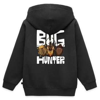 chasseur d’insectes design amoureux des insectes - Sweat Premium à capuche zippé enfant bio - noir - Dos - AI Model Kid Male (0cm)