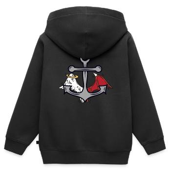 Anker Seefahrt Seemann okkult spirituell - Kinder Premium Organic Zip Hoodie - Schwarz - Hinten - AI Model Kid Male (0cm)