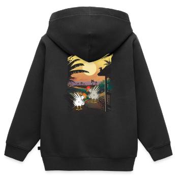 Mexiko Huhn Hühner Farm Geflügel Wilder Westen - Kinder Premium Organic Zip Hoodie - Schwarz - Hinten - AI Model Kid Male (0cm)