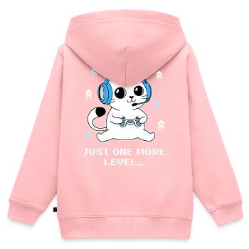 Just One More Level - Kids Premium Organic Zip-up Hoodie - rose - Back - AI Model Kid Female (0cm)