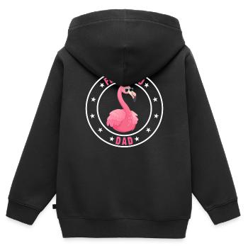 Flamingo Daddy Flamingo Dad Flamingo Oiseau - Sweat Premium à capuche zippé enfant bio - noir - Dos - AI Model Kid Male (0cm)