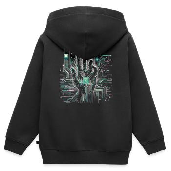 Computer Science Computer Scientist Programmer - Kids Premium Organic Zip-up Hoodie - black - Back - AI Model Kid Male (0cm)
