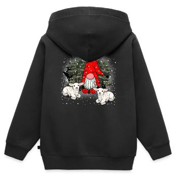 Winter Märchen Zwerg Zwerge Märchenfigur Xmas - Kinder Premium Organic Zip Hoodie - Schwarz - Hinten - AI Model Kid Male (0cm)