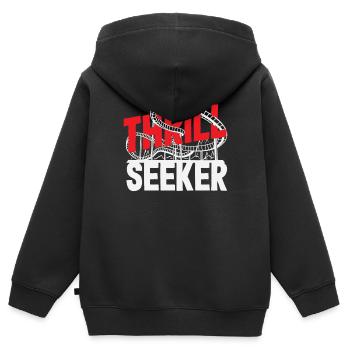 Thrill Seeker Roller Coaster Adventure - Sweat Premium à capuche zippé enfant bio - noir - Dos - AI Model Kid Male (0cm)